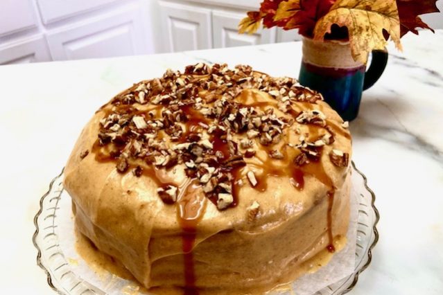 Caramel Pumpkin Pecan cake